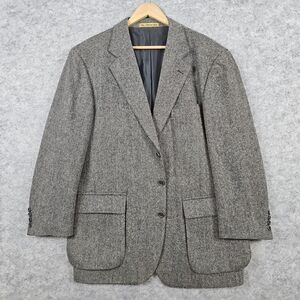 Nordstrom Natural Style Men's Blazer Size 46 Gray Harris Tweed Large Tall